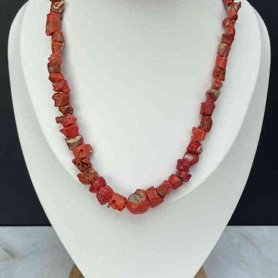 Semi Precious Stones Strand * Agates * Twist Semi Precious Burnt Orange Color Stones Necklace
