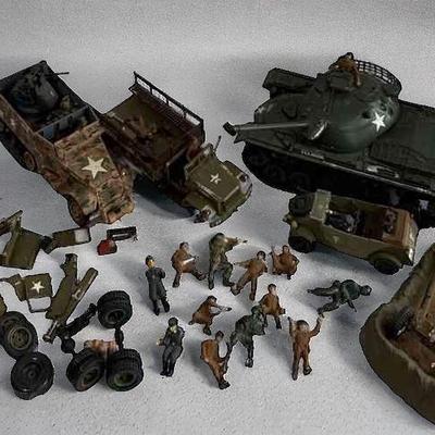Vintage Military Models * Tank With Operator * Trucks * Soldiers * Spare Parts

