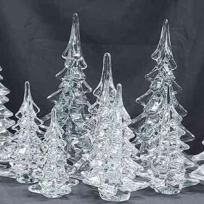 9 Glass Christmas Trees * Possible Crystal?
