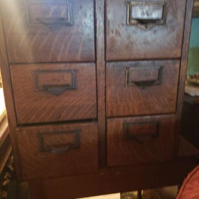 tiger oak antique file cabinet
