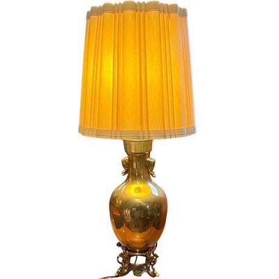 Lot 408  Vintage Brass Urn Lamp with Metal Base