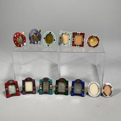 (13PC) MINIATURE MOSAIC PICTURE FRAMES | Varying shapes.