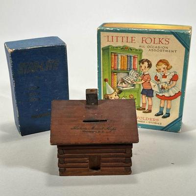 CHILDRENS BOOKS & TOYS | Includes: Little Folks box set of 16 nursery rhymes, songs, and stories, Starlite miniature microscope, wood...