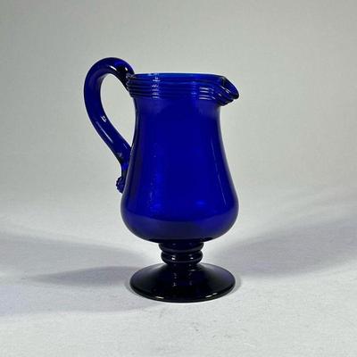 COBALT GLASS PITCHER | Small Cobalt glass pitcher