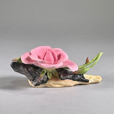 BOEHM NEW YORK ROSE CERAMIC | Delicate ceramic flower, marked on back 
