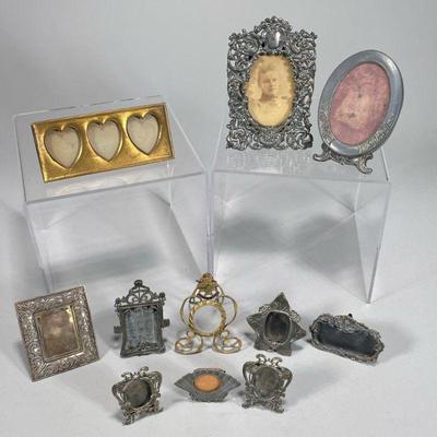 (10PC) LOT OF MIXED MINIATURE PICTURE FRAMES 