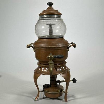 ANTIQUE STERNAU COFFEE MACHINE | Copper & brass percolator coffee machine from S. Sternau & Co.