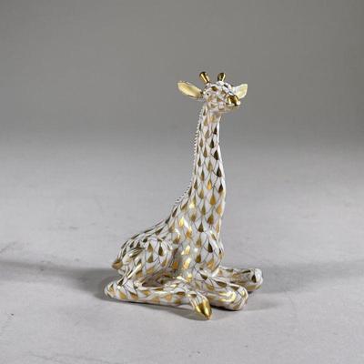 HERNAND PORCELAIN GIRAFFE | Ornate painted porcelain giraffe