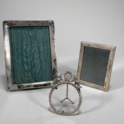 (3PC) SILVER PICTURE FRAMES | dia. 6.5 in (Largest)