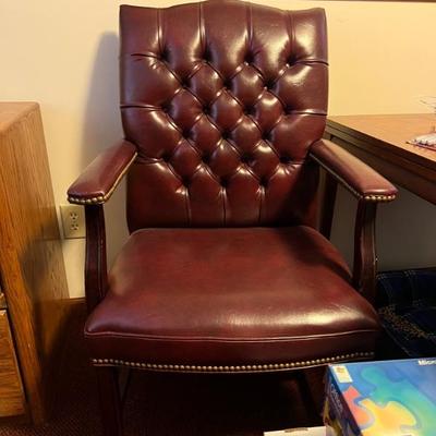 Pair of leather like armchairs