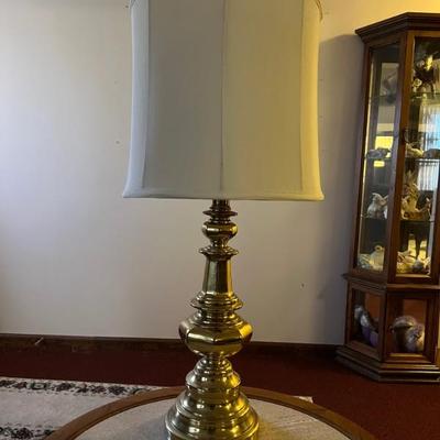 Lamp with eight panel silk shade
