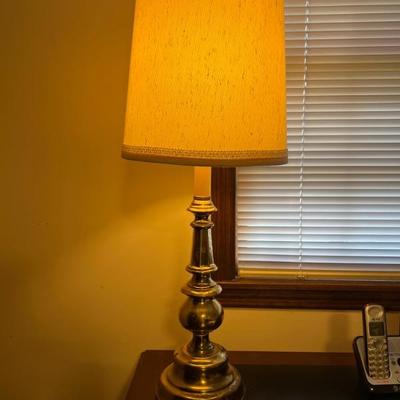 Brass lamp with shade