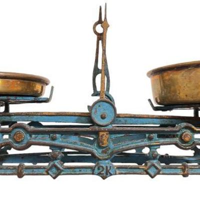 Antique Cast Iron Brass Balance Scale