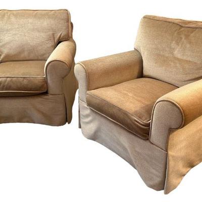 Exceptional Mohair Upholstered Club Chairs, MIKE BELL