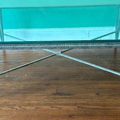 Modernist Iron & Beveled Glass Coffee Table