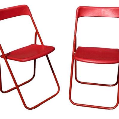 Post Modern Folding Chairs by VULCAO Brasil, Red