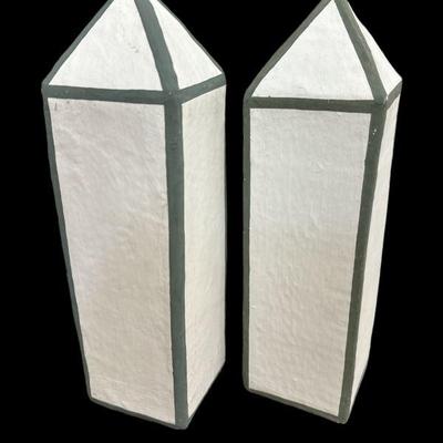 Modernist Paper Mache Obelisks, Pair