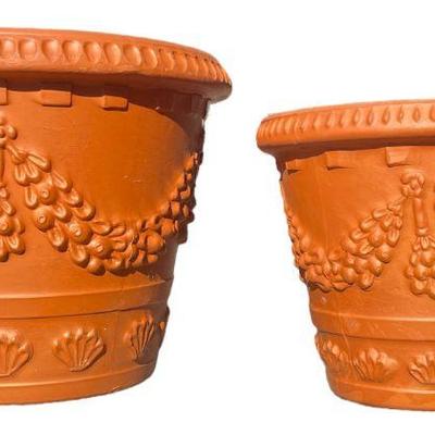 Two Italian BITOSSI Terracotta Planter Vases