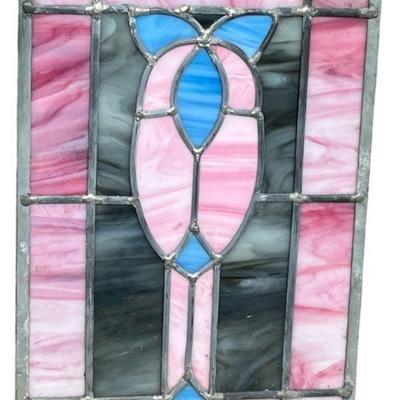 Small Pink And Blue Stained Glass Window