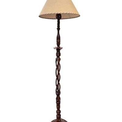 Marshall Field's Inlaid Bentwood Floor Lamp