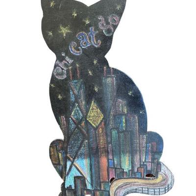 Pop Art Cat Cut Out Titled 
