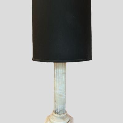 Vintage Fluted Marble Column Table Lamp