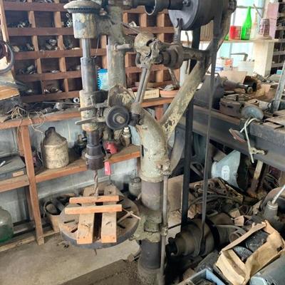 Antique belt-driven drill press