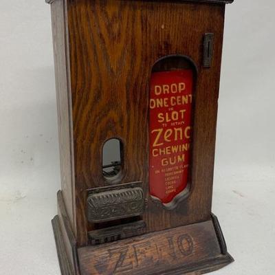 Antique Zeno 1-cent chewing gum dispensing machine