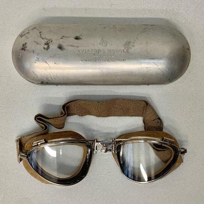 Pr. of vtg. aviator goggles, American Optical Co.