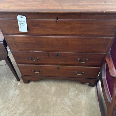 Chippendale Style Walnut 2 Drawer Blanket Box Mule Chest (top down)