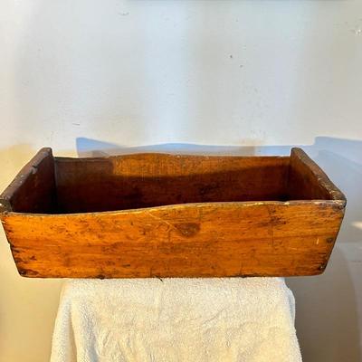Antique 100 year old coal box with note 