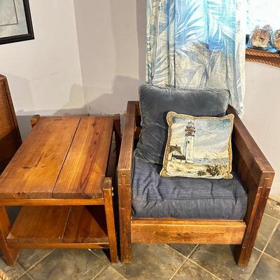 Wood chair and side table