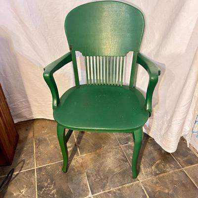 Green accent chair wood