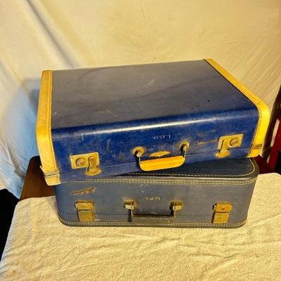Vintage suitcases blue