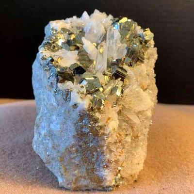 Quartz pyrite specimen