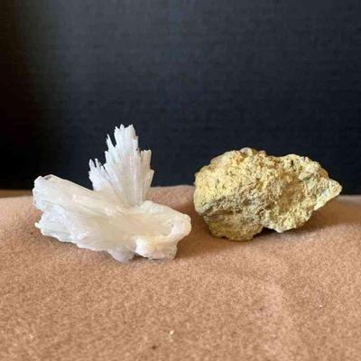 Calcite and Stetefeldite specimens