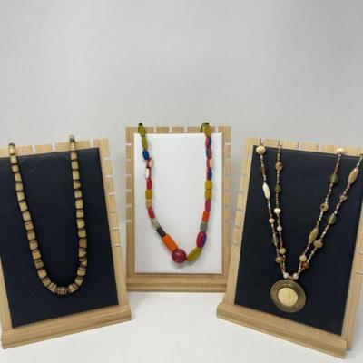 (3) Vintage Beaded Necklaces - Various Styles