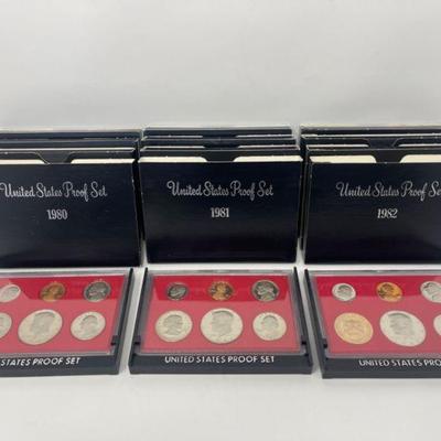 (12) 1980-1982 United States Coins Proof Set