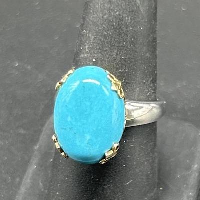925 Silver w/ Sleeping Beauty Turquoise Ring