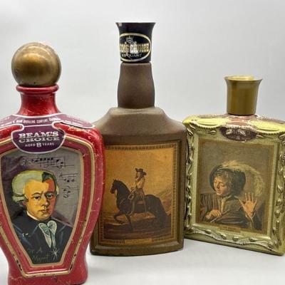 (3) Vintage Collectable Jim Beam Liquor Bottles
