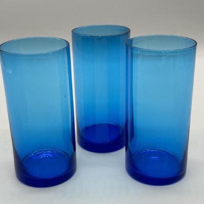 (3) Arctic Blue Tumblers, about 6in Height