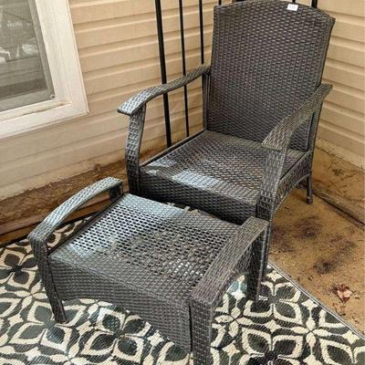 Patio Chair with Ottoman 35” Tall
