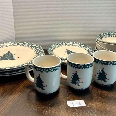 16pc Folk Craft Winter Wonderland by Tienshan Christmas Dishes