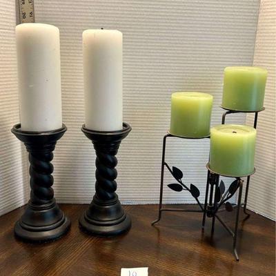 5pc Candles with Holders