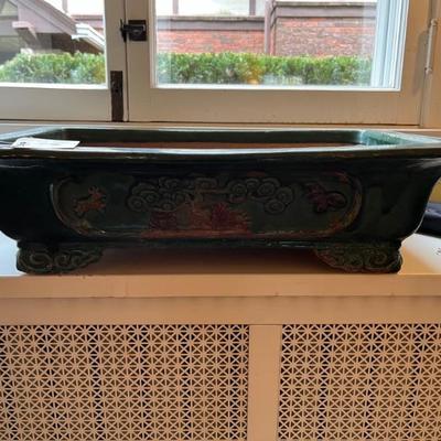 vintage Chinese planter, green
