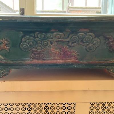 vintage Chinese planter, green
