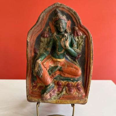 19th century glazed terracotta Tara Buddha, Nepal