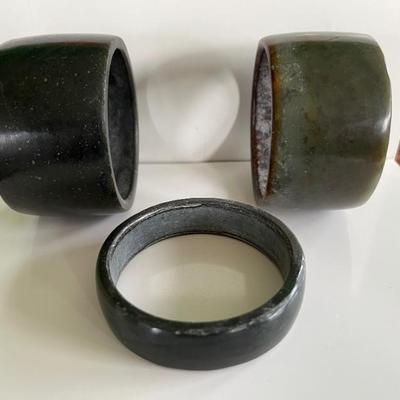 A collection of antique Chinese jade bracelets