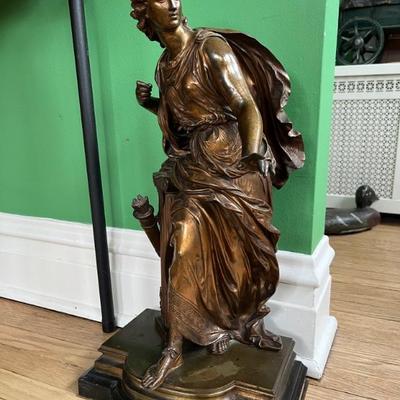 â€œAthenaâ€ by Mathurin Moreau, bronze sculpture, late 19th century, French. Athena steps forward, poised for battle. This is another...