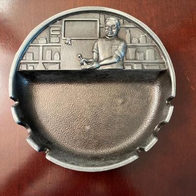 1960s pharmaceutical advertising cast metal ashtray from Schering